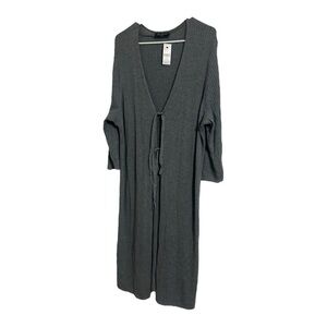 Lane Bryant Women’s 3/4 Sleeve Tie Front Cardigan - Gray - Size 26/28
